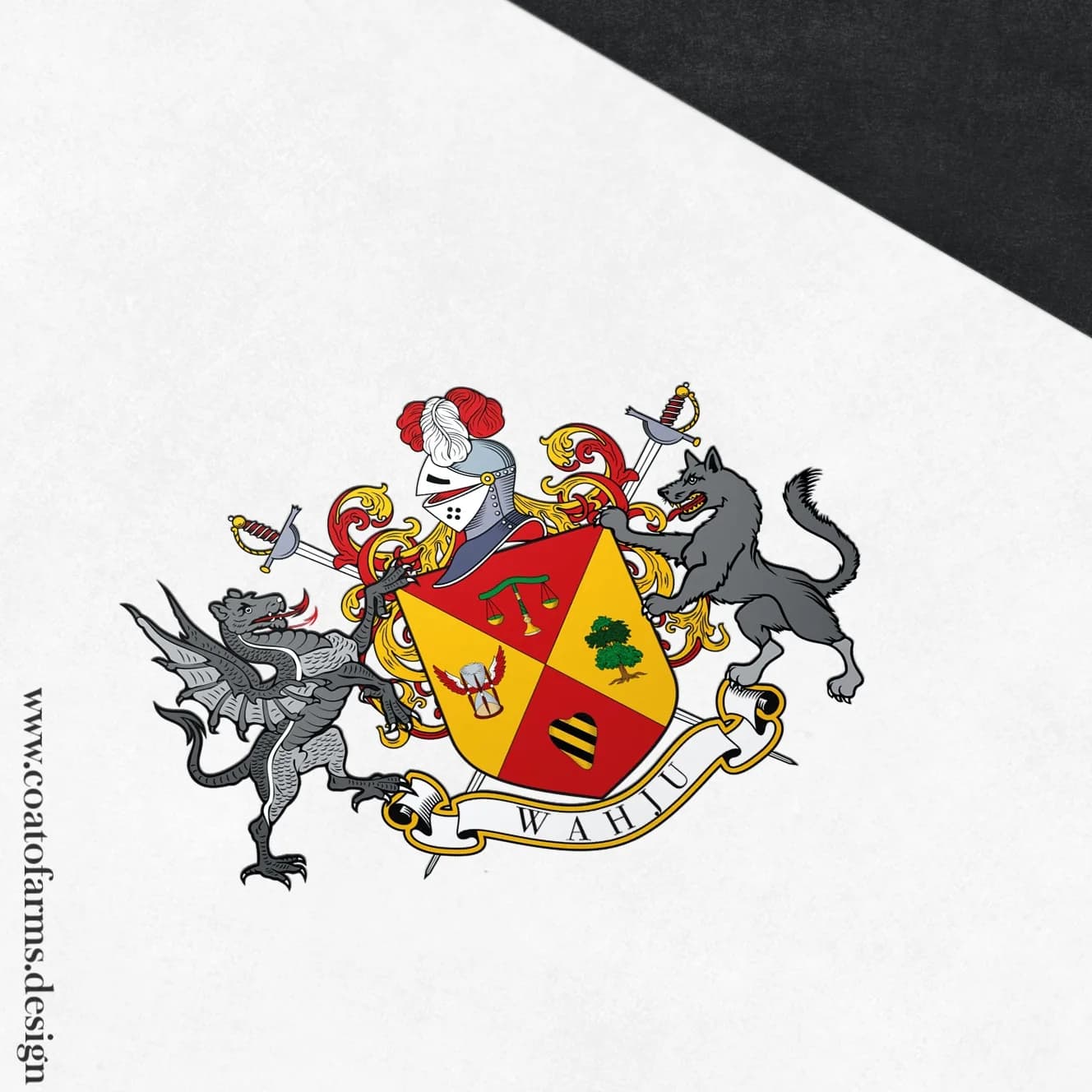 Coat of arms (family crest) I designed for the Wahju family from Germany