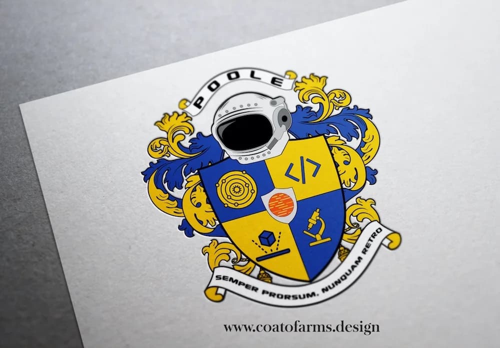 Coat of arms I designed for a software developer and his family from the USA
