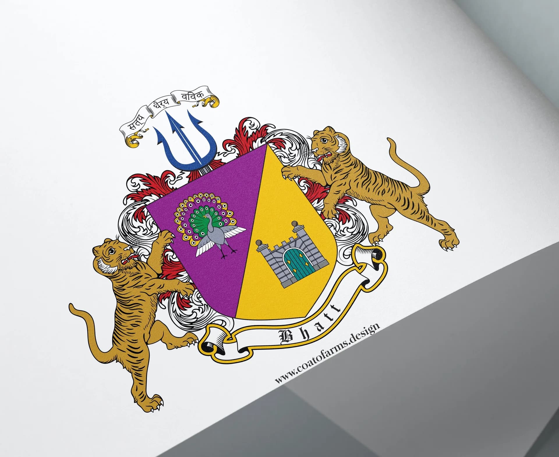 Coat of arms (family crest) I designed for a client from India