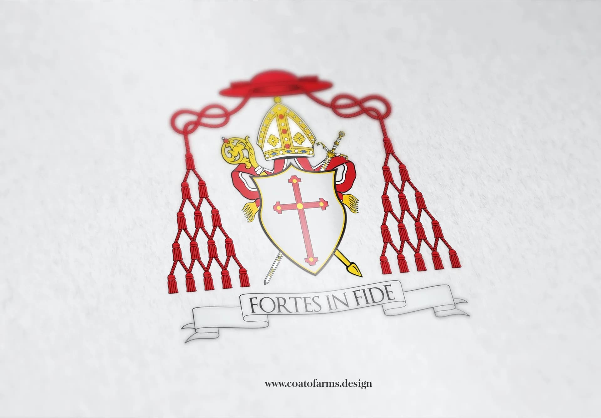 Coat of arms (church) I designed for a bishop Bernard Joseph Harrington from the USA