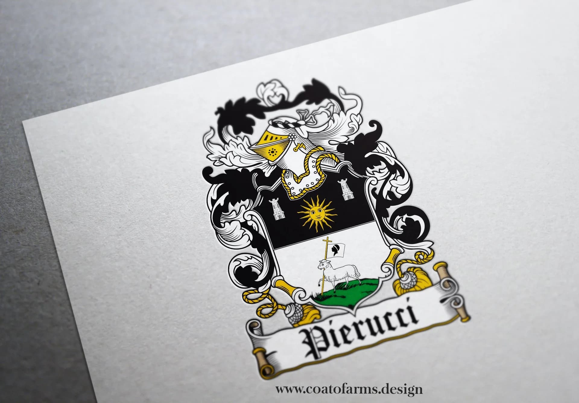 Coat of arms (family crest) I designed for an old cheesemakers family from Corsica