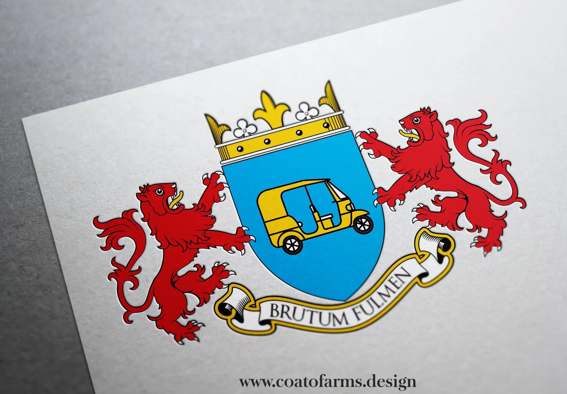 Coat of arms I designed for a group of friends from Luxembourg "The Tuktators" TukTuk Rickshaw Challenge participants