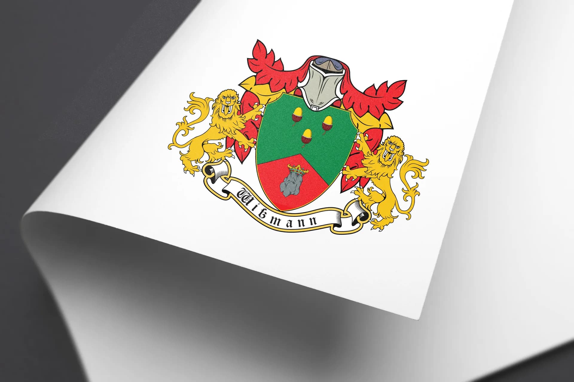 Coat of arms designed for a British family.