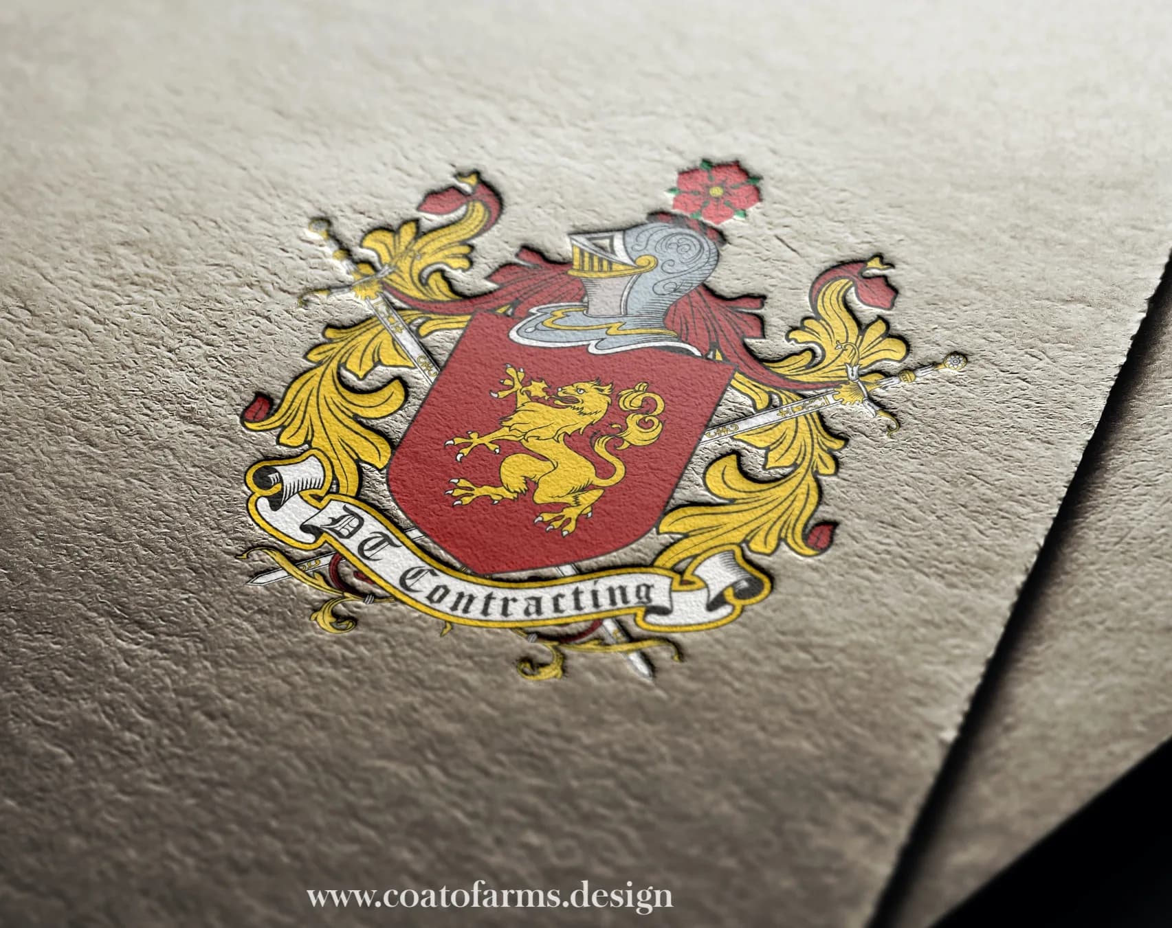 A simple coat of arms (emblem) I designed for a construction company from the USA based previous emblem