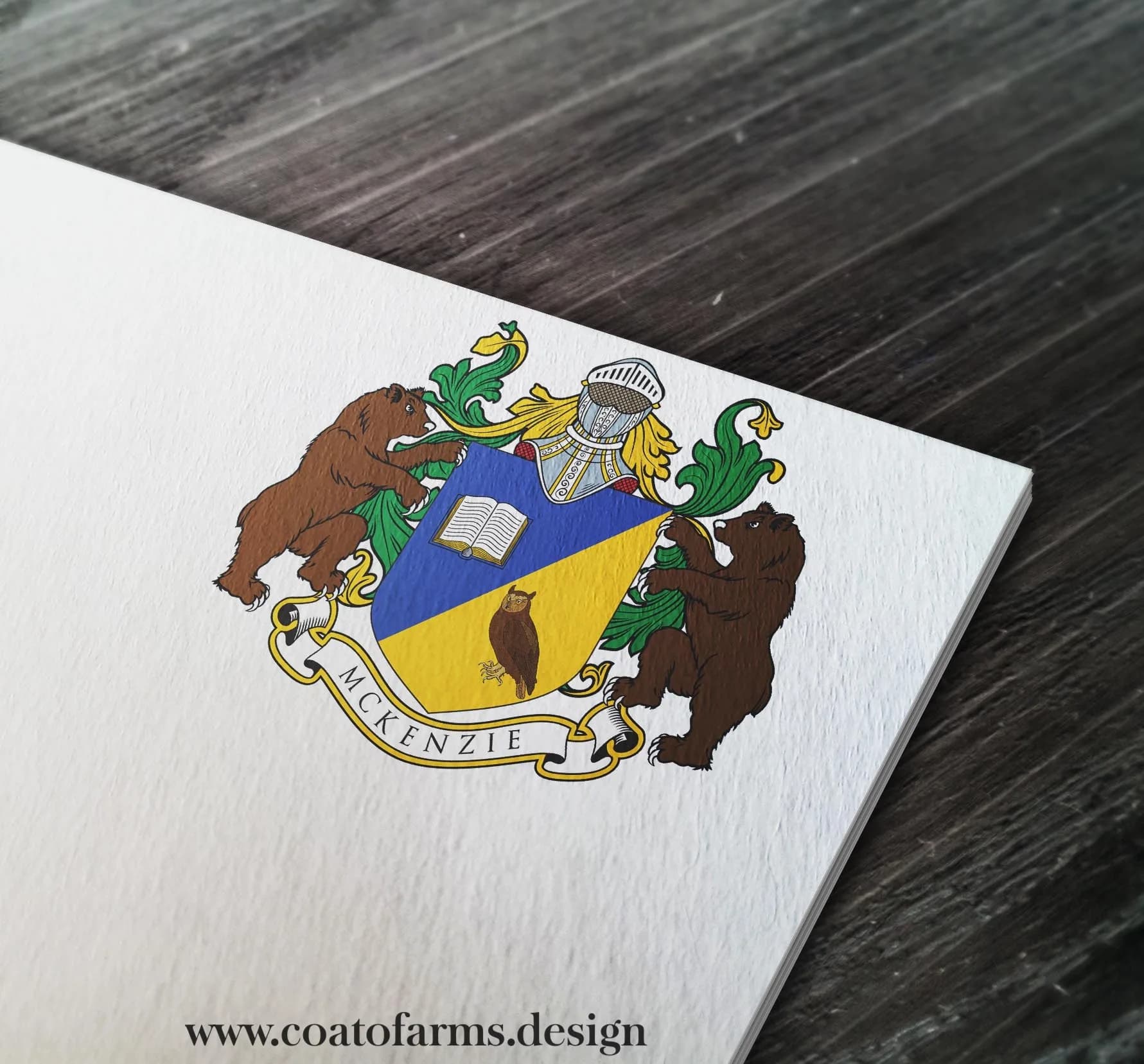 Coat of arms I designed for McKenzie family of lawyers and accountants, USA
