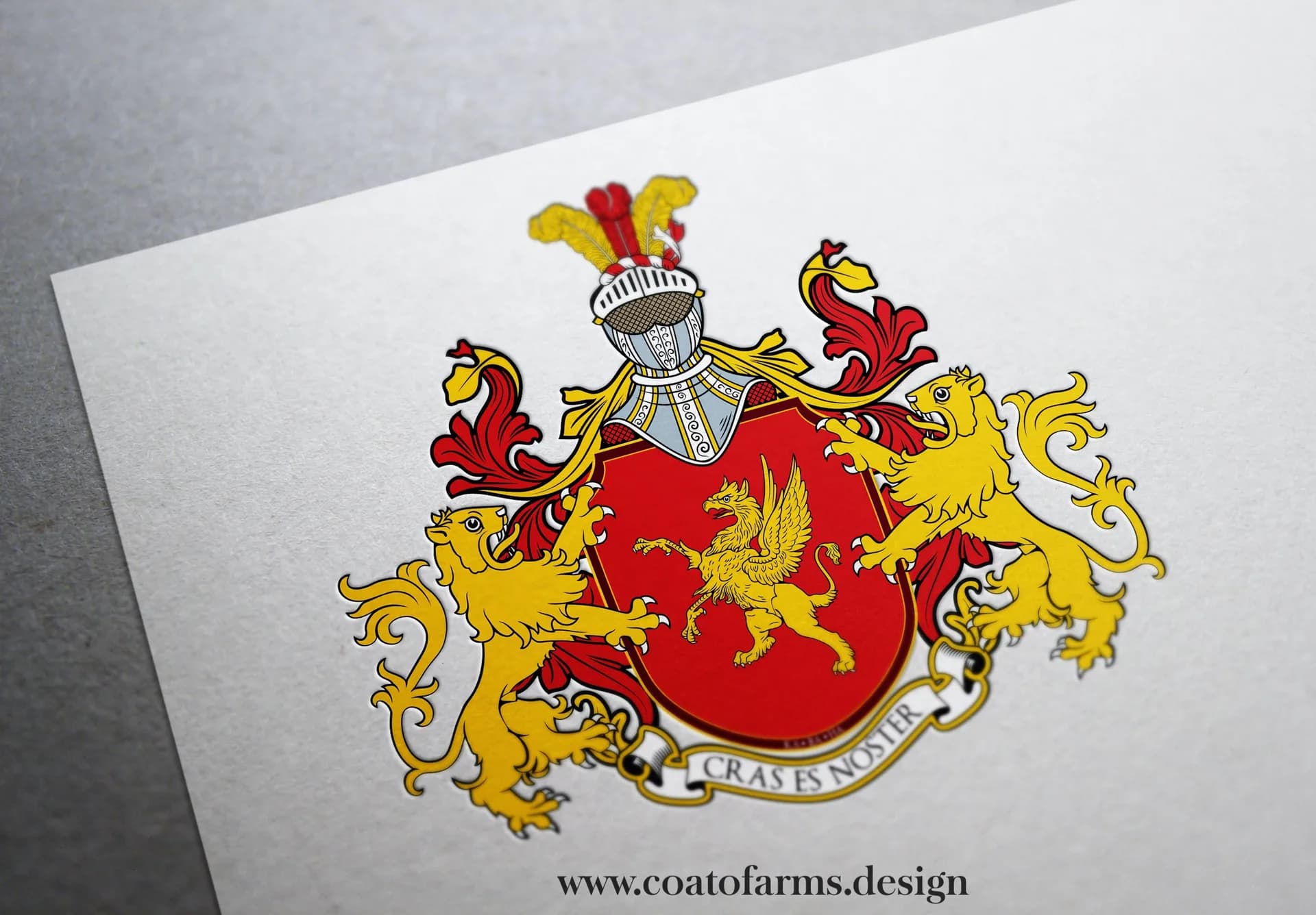 Coat of arms I designed for a family from Norway with lions and griffin