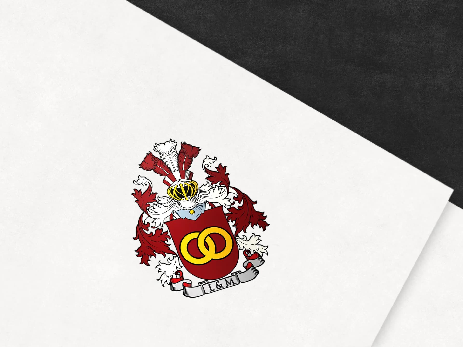 Coat of arms designed for a newly married couple from the UK