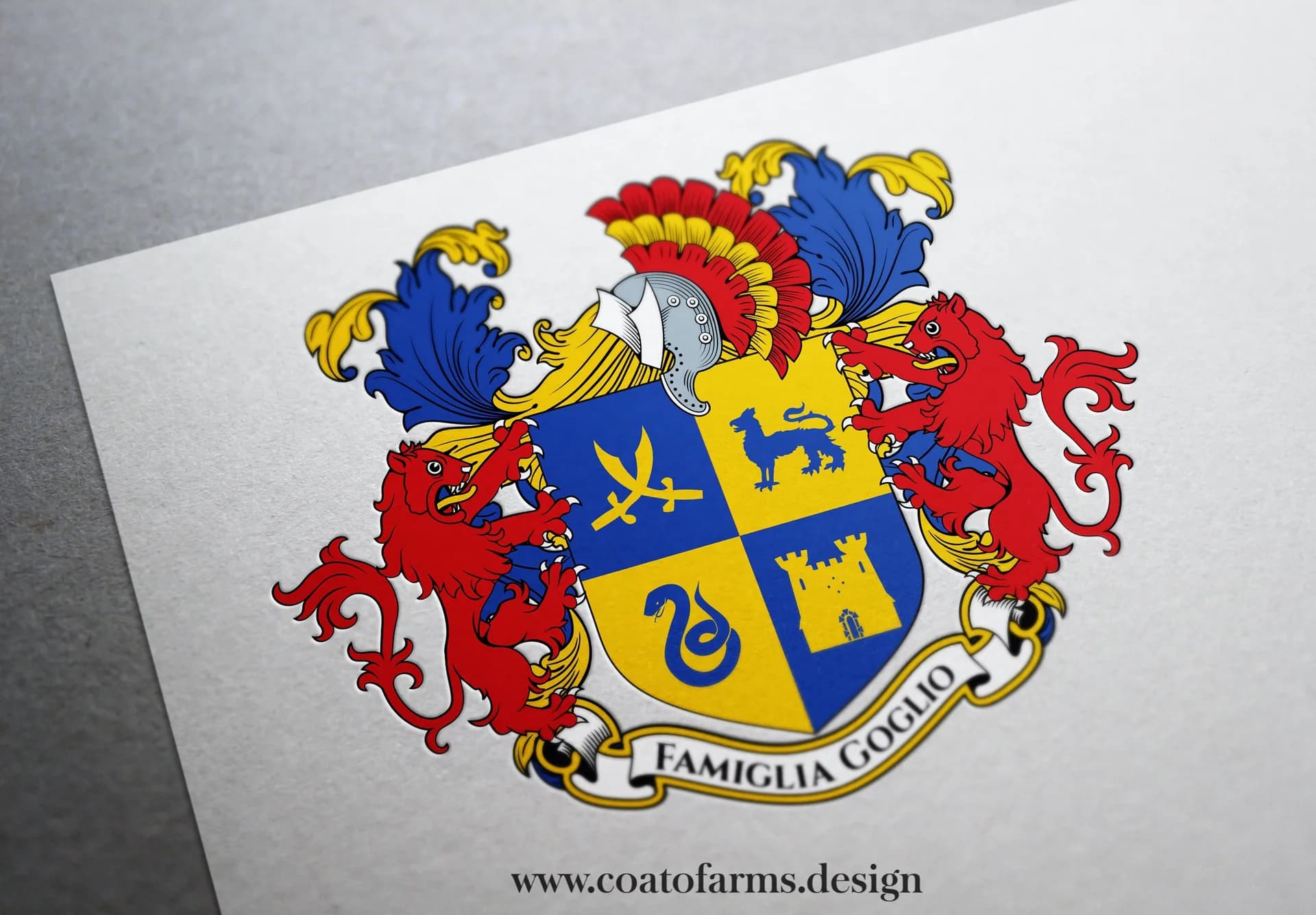 coat of arms for the Famiglia Goglio from the usa