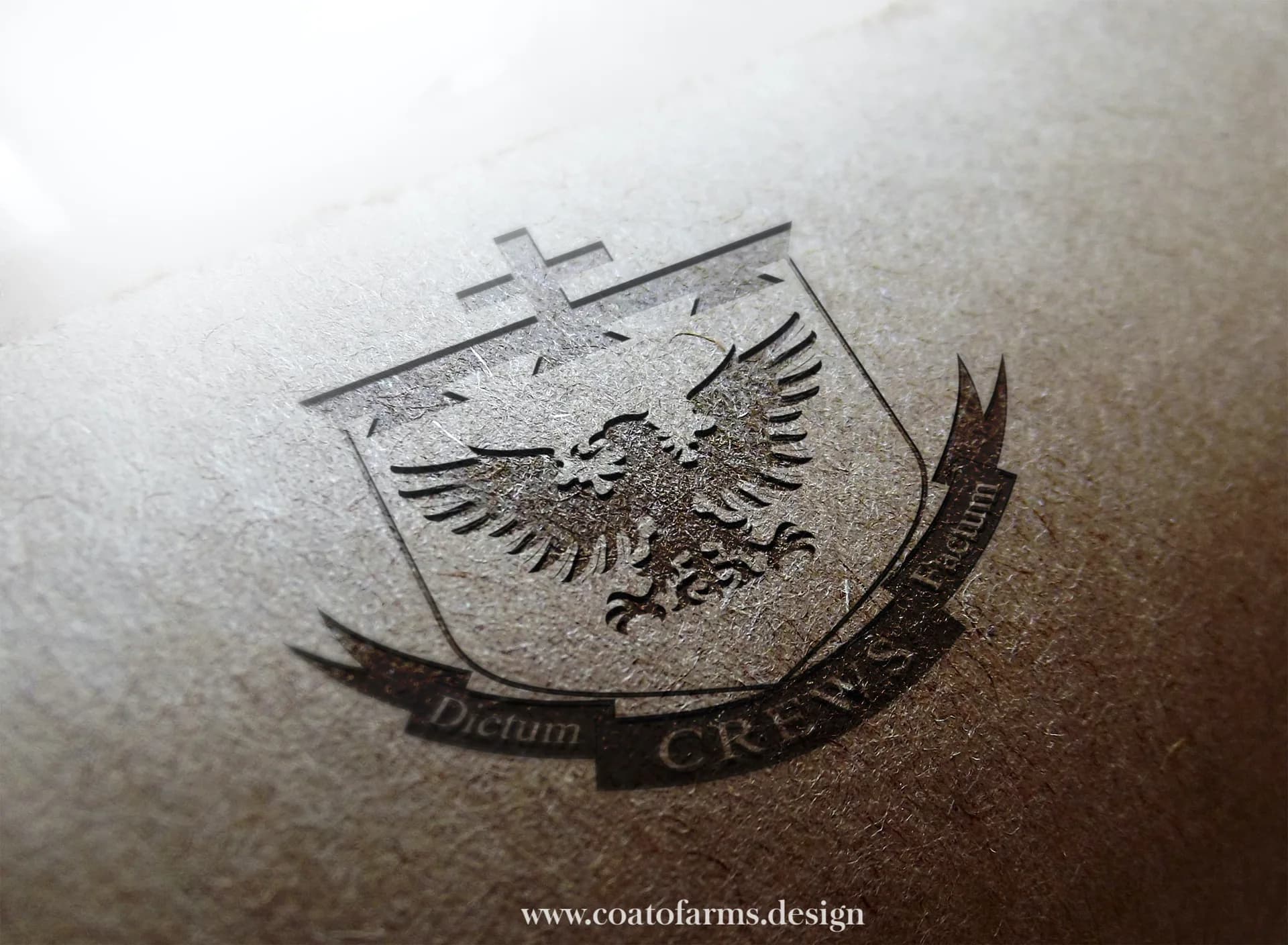 A simple coat of arms (emblem) I designed for a client from the USA based on his rough sketch