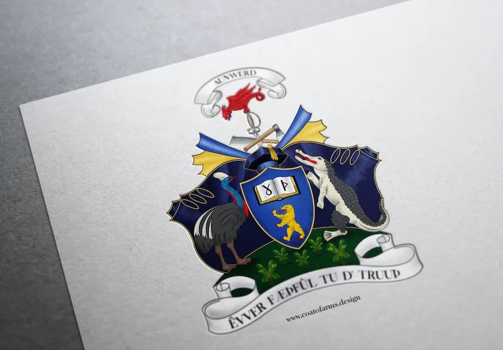 Coat of arms I designed for a PhD and a professional linguist from Australia small