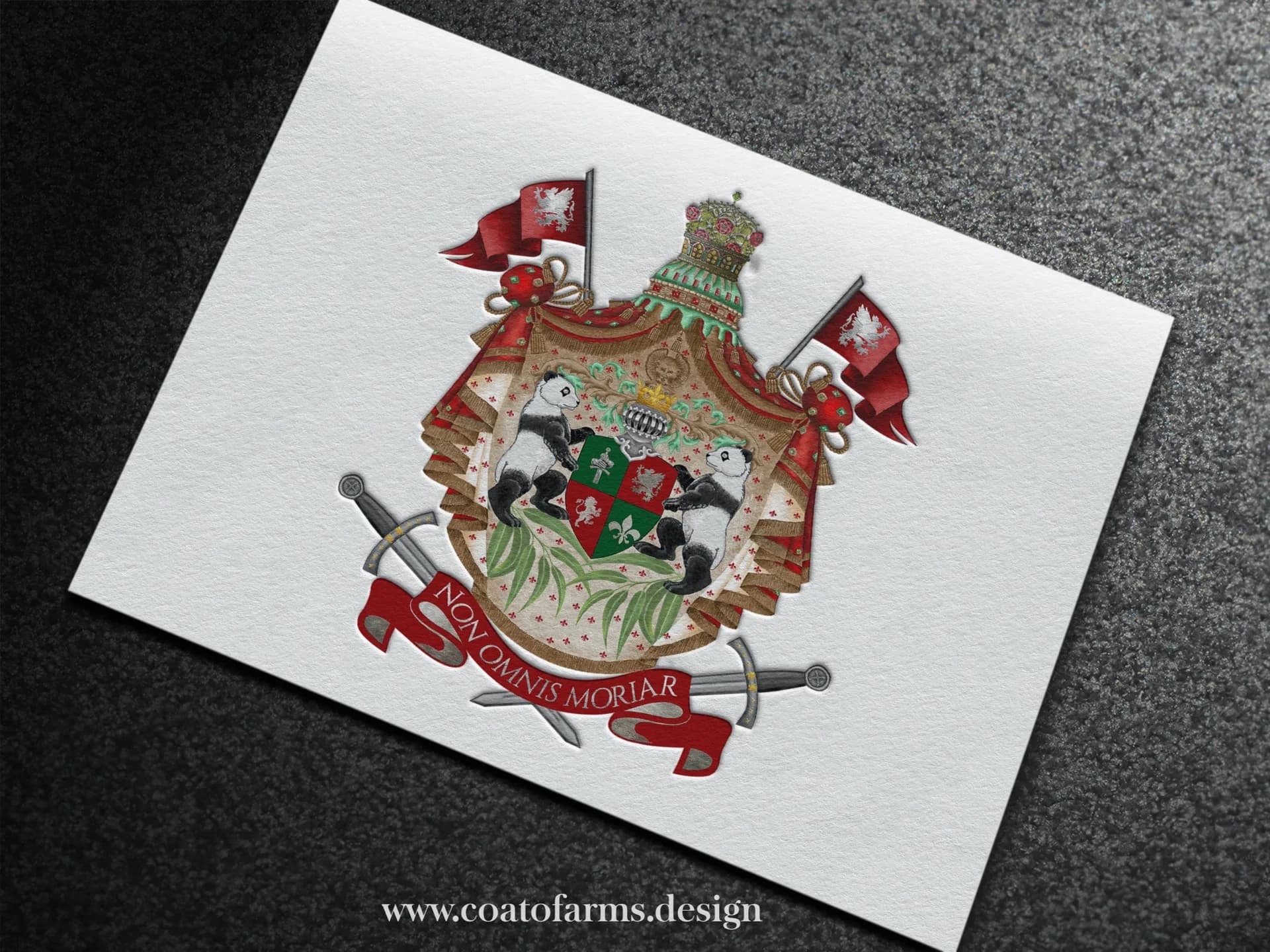 panda coat of arms Australian family