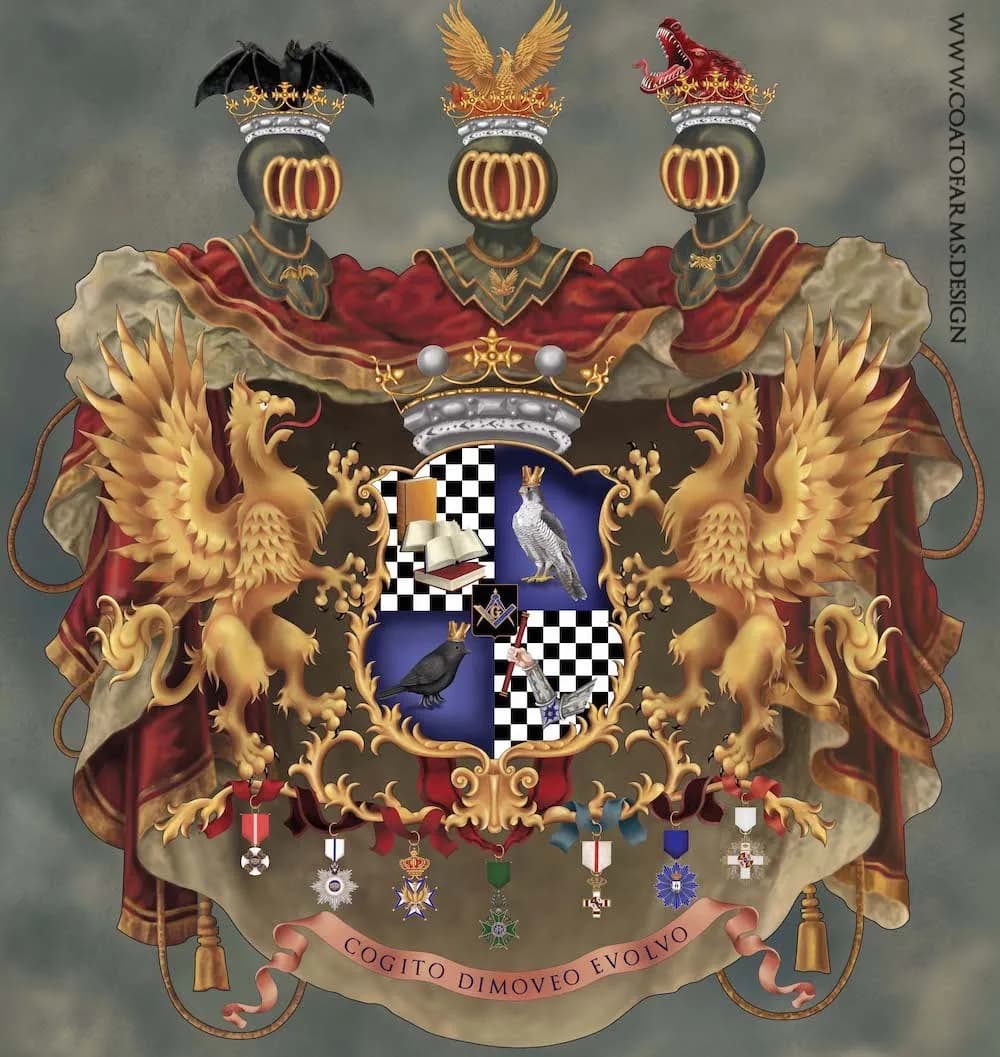 Coat of arms I designed for the novel writer from the USA