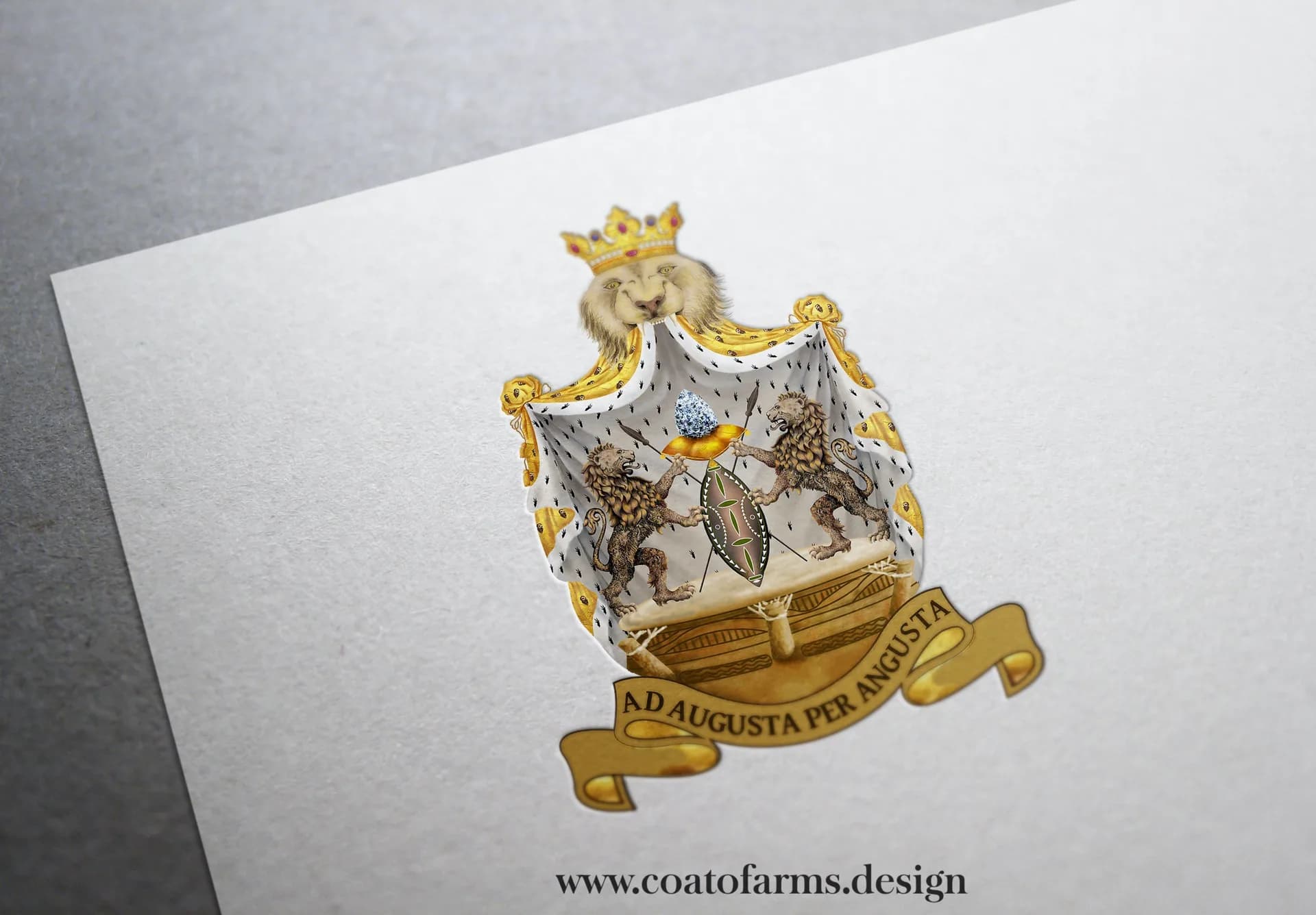 coat of arms hand painted for an Ethiopian citizen from the UK